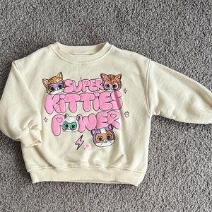 Zara x Disney Cream Super Kitties Sweatshirt - 2T